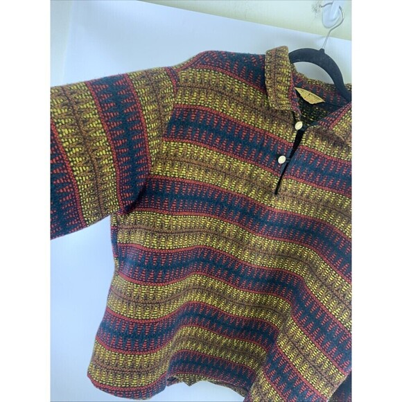 Fox Knapp Sportswear Wool Collared Pullover Two Button Point Hem Red Womens XL - Picture 3 of 11